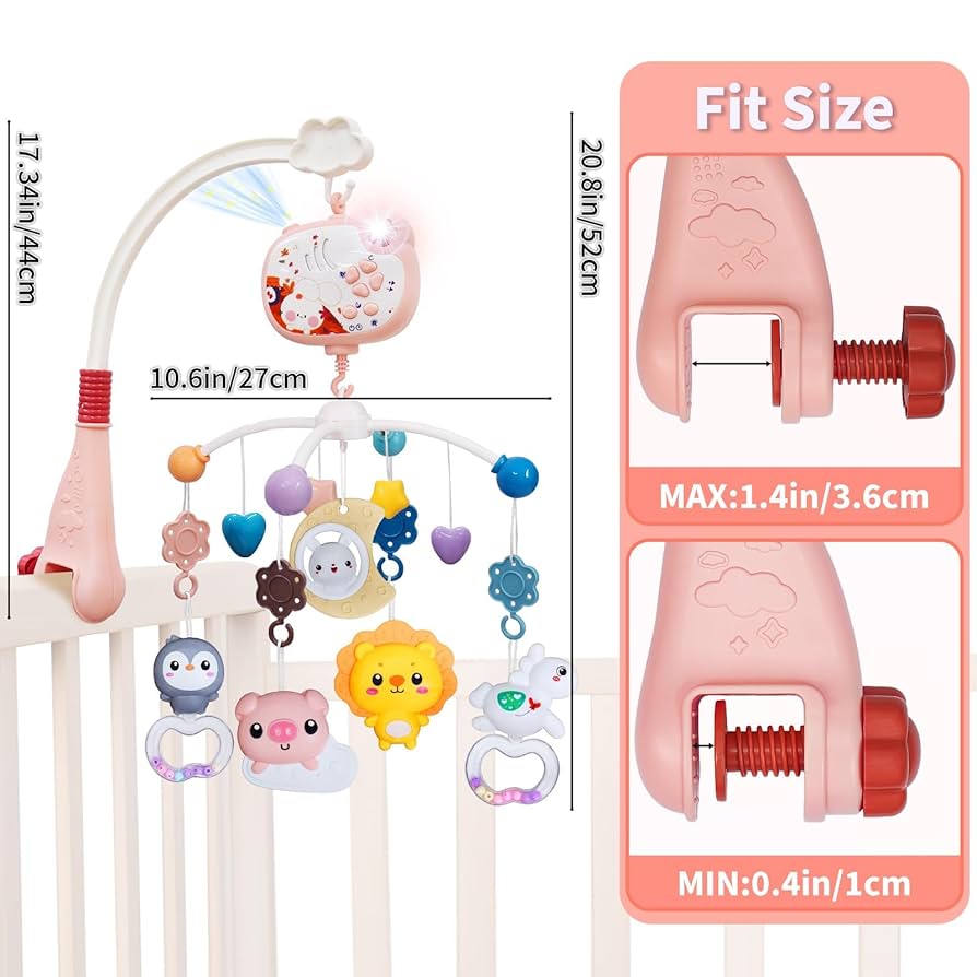 ドローイング『Baby Mobile』 Amazon.com : Baby Mobiles for Cribs, Crib Mobile with Music